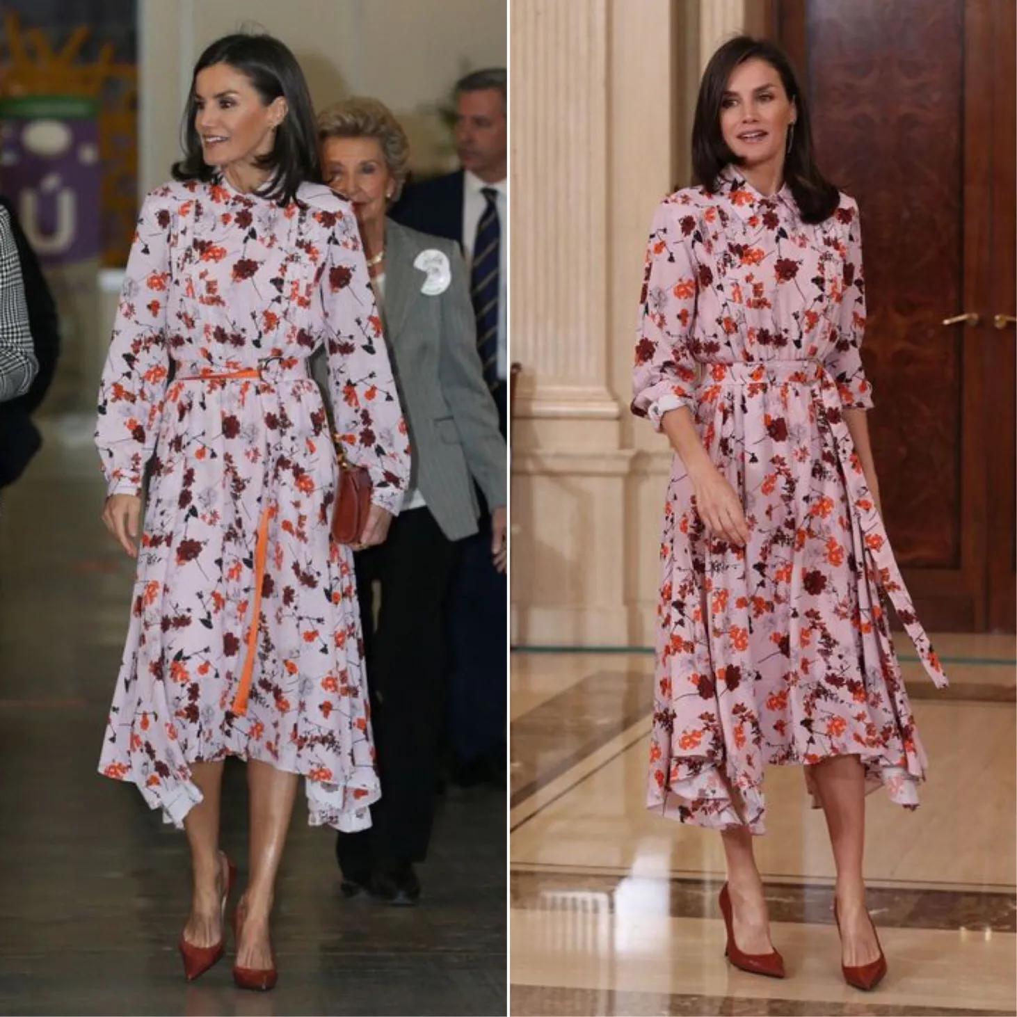 莱蒂齐亚穿长裙,莱蒂齐亚最新着装