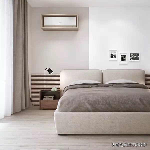 北欧卧室木纹砖铺贴效果图,北欧木地板砖房间效果图