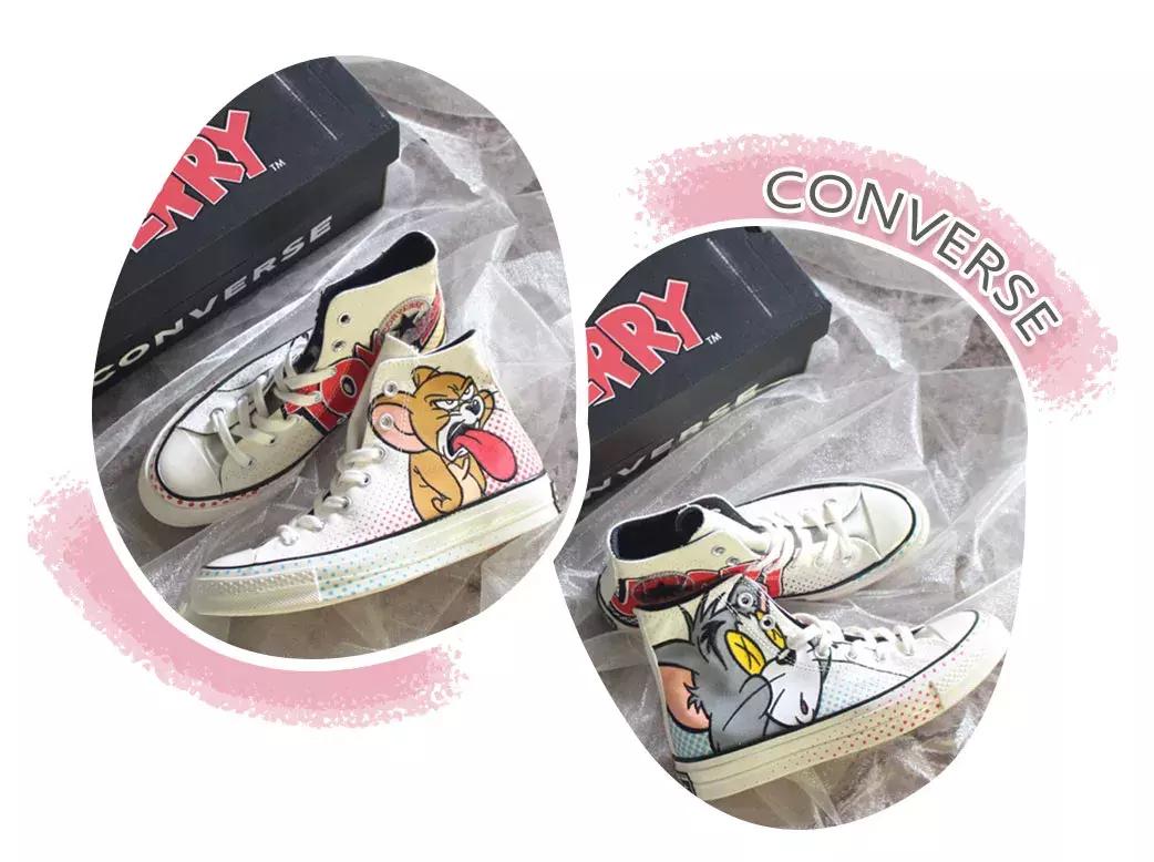 匡威白色彩虹高帮帆布鞋,匡威彩虹鞋高帮