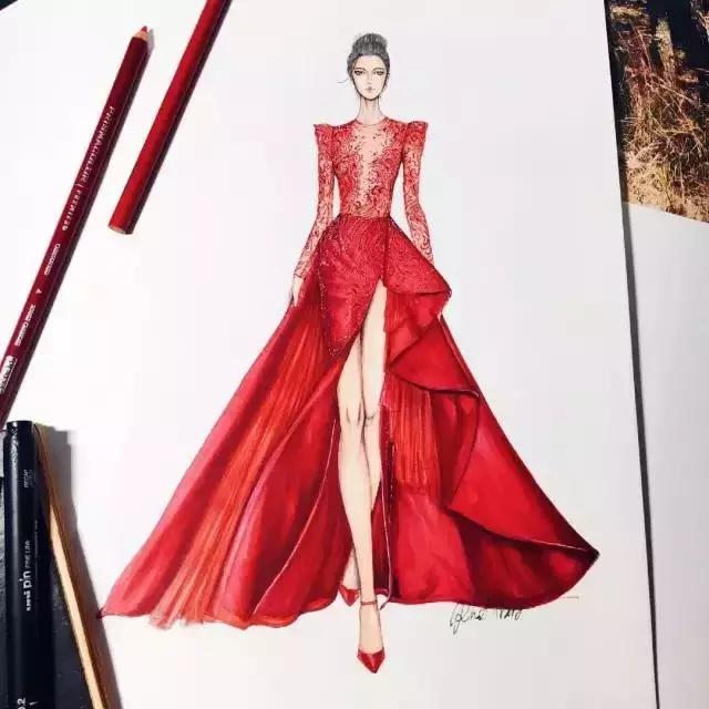 手绘时装插画,时尚插画手绘简单又漂亮