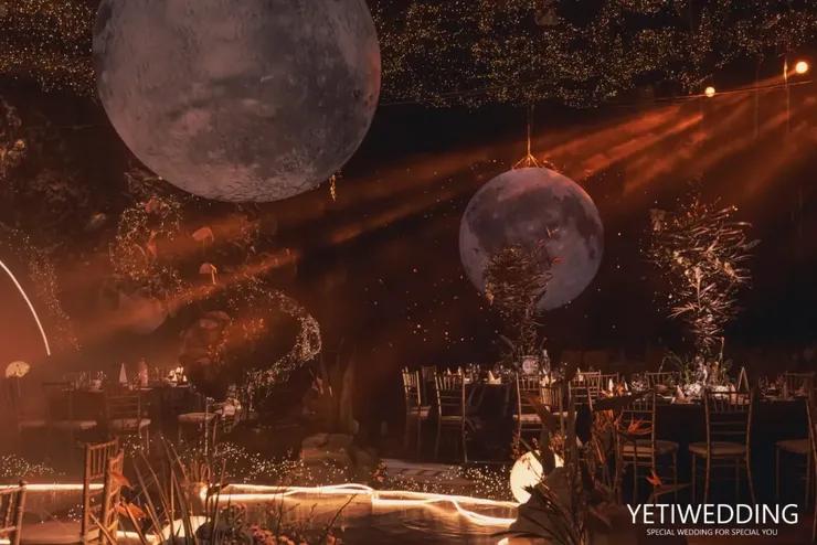 大型宇宙星空主题婚礼,一场神秘浪漫的星空主题婚礼