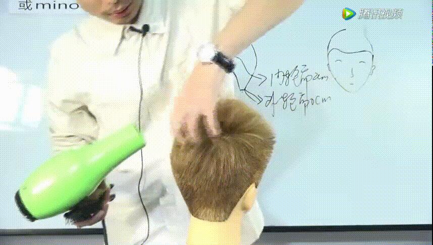 侧背头男发型剪发教程手法,韩式男士飞机头吹风教程