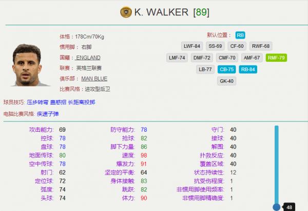 实况足球梦幻精选米利唐右后卫,实况足球最好用的右后卫坎塞洛
