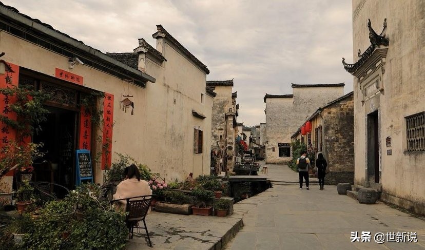 安徽省黟县西递古村,安徽皖南古村落西递村航拍