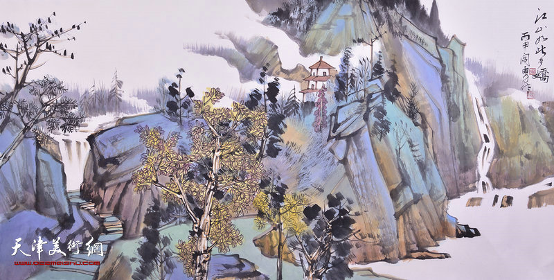 天津市青年山水画家闫勇,天津画家闫勇作品