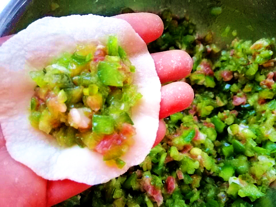 辣椒肉馅饺子放虾皮吗,辣椒肉馅饺子用青椒还是尖椒