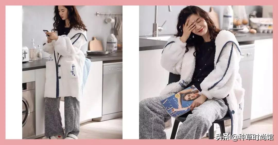 各类款式超好看的睡衣安排一下,女士出街加绒加厚睡衣