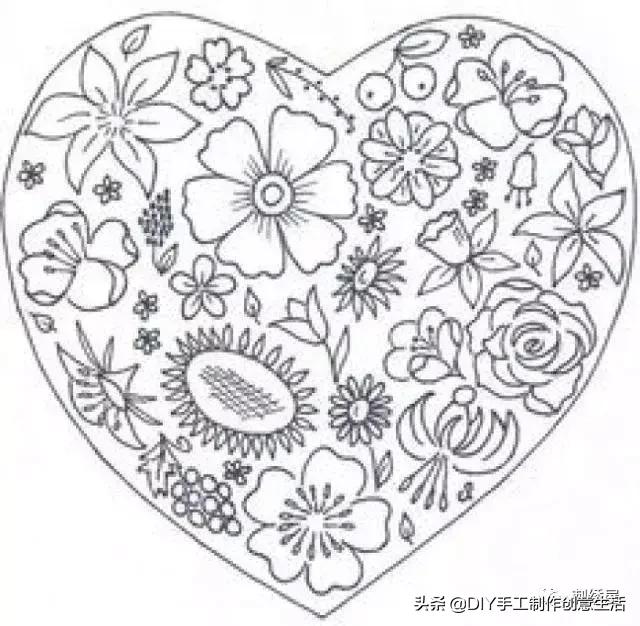 手工刺绣39款简单荷花刺绣图样,刺绣手工diy素材