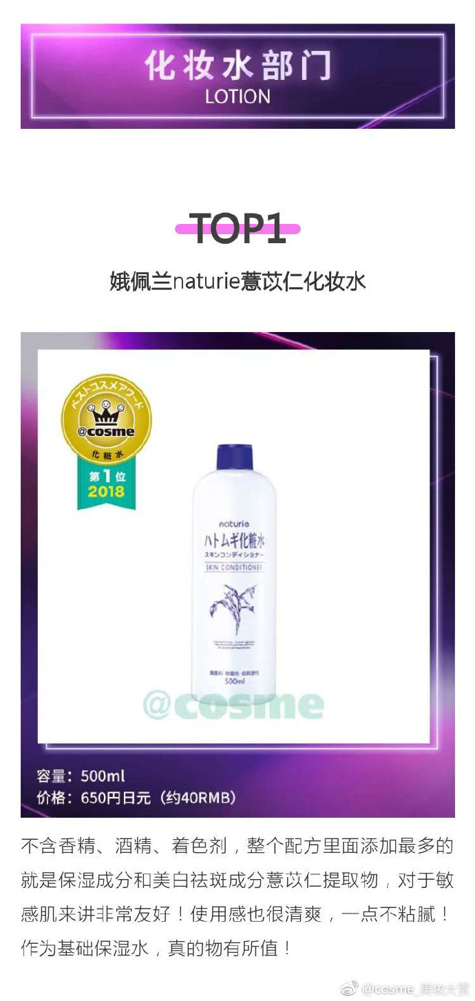 cosme大赏2018下半年完整榜单,cosme大赏总榜