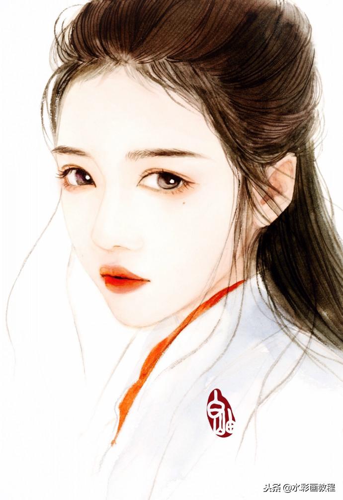 抖音自制古风手绘插画,彩铅插画手绘中国古风