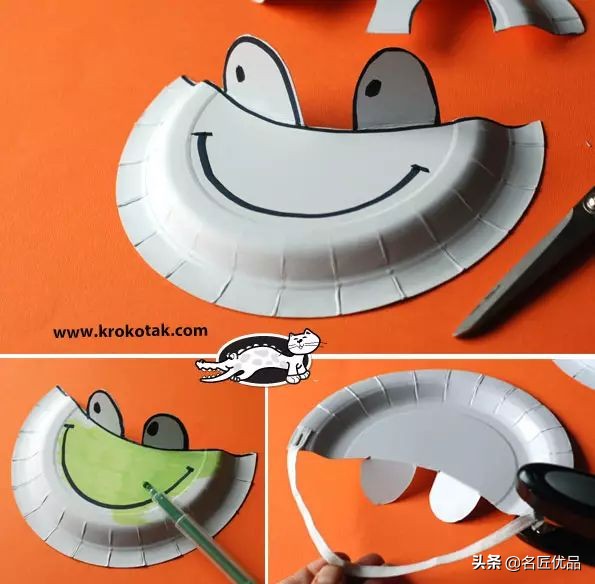 长方形创意纸盘美工作品,纸盘子手工秋天