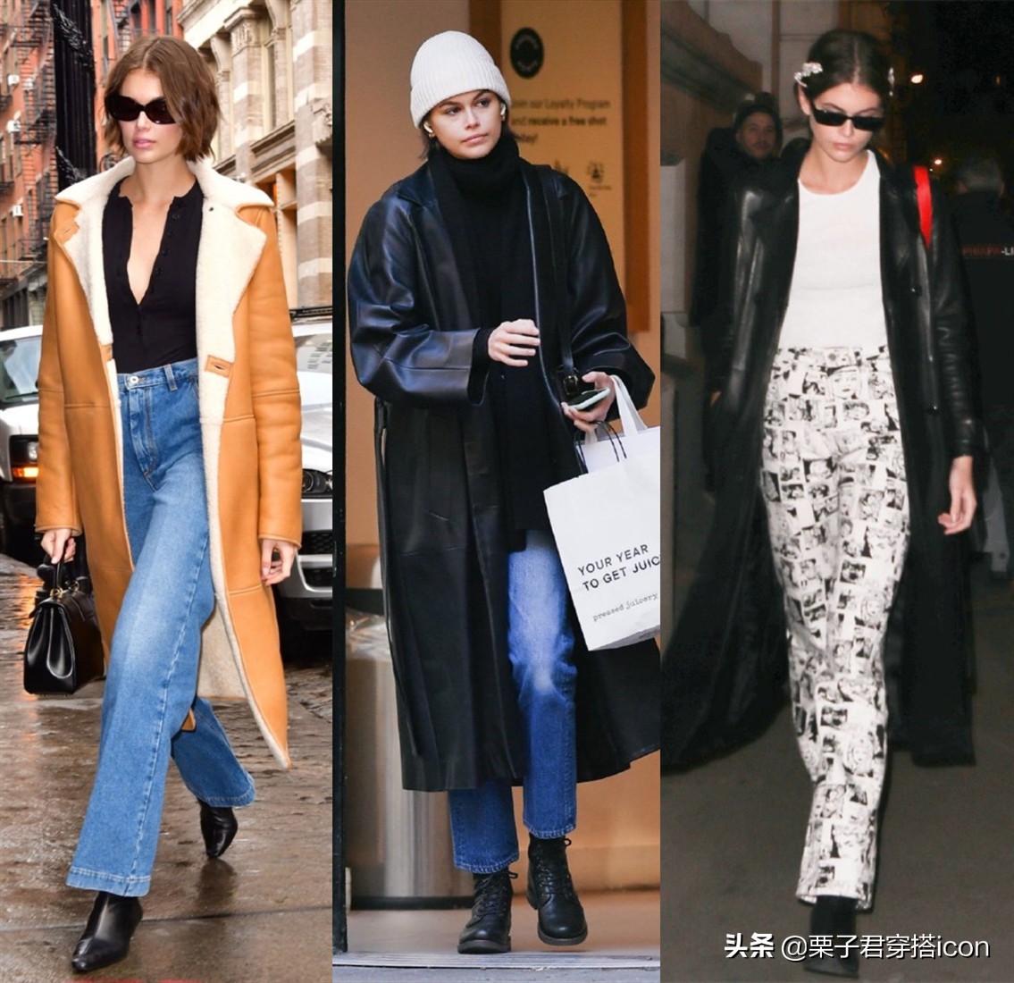 穿搭高级感超模,早春推荐很飒的皮衣穿搭