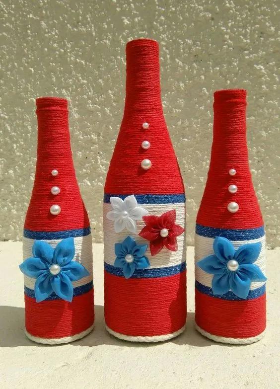 废旧玻璃瓶改造手工教程,废弃的瓶子再也不要扔了手工制作