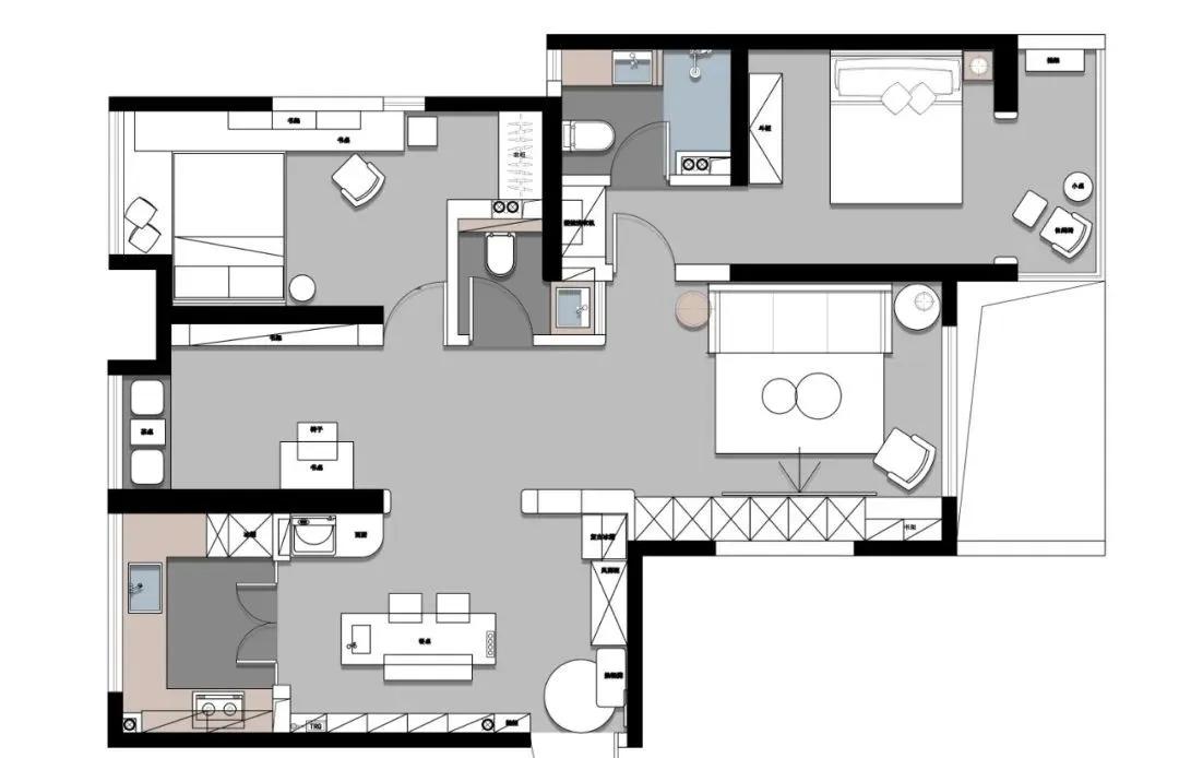 老房小户型拱形门洞,装修房子效果图现代简约暗门