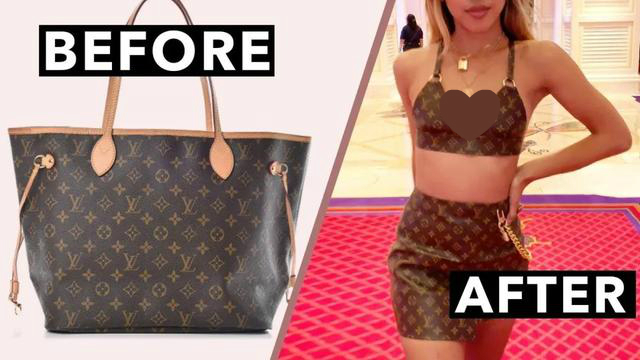 lv经典购物包改造,lv拆包改造饰品