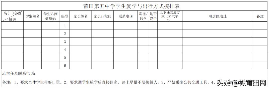 莆田五中几号开学,莆田第六中学开学
