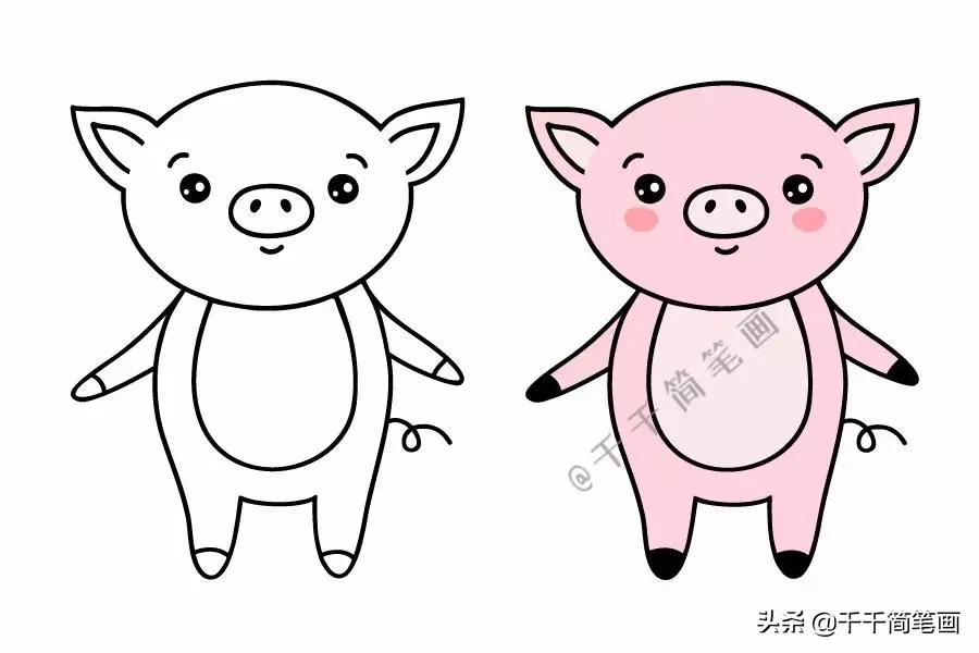 可爱动物简笔画萌萌哒,手帐边框图案简笔画动物