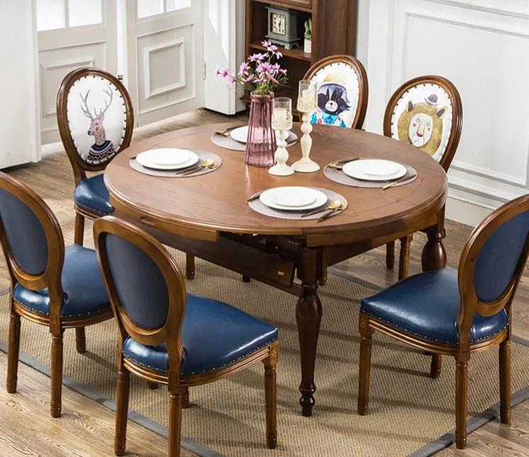 新中式餐桌圆桌高端,新中式风格大板实木餐桌