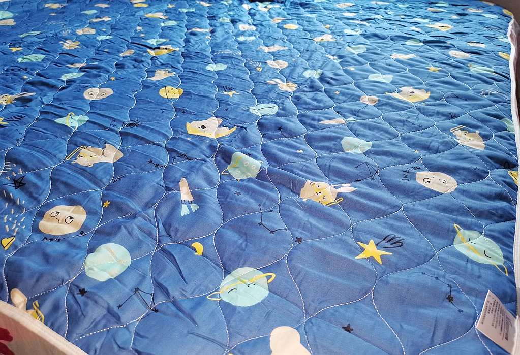 全棉手缝宝宝被子,绘睡儿童硅胶枕