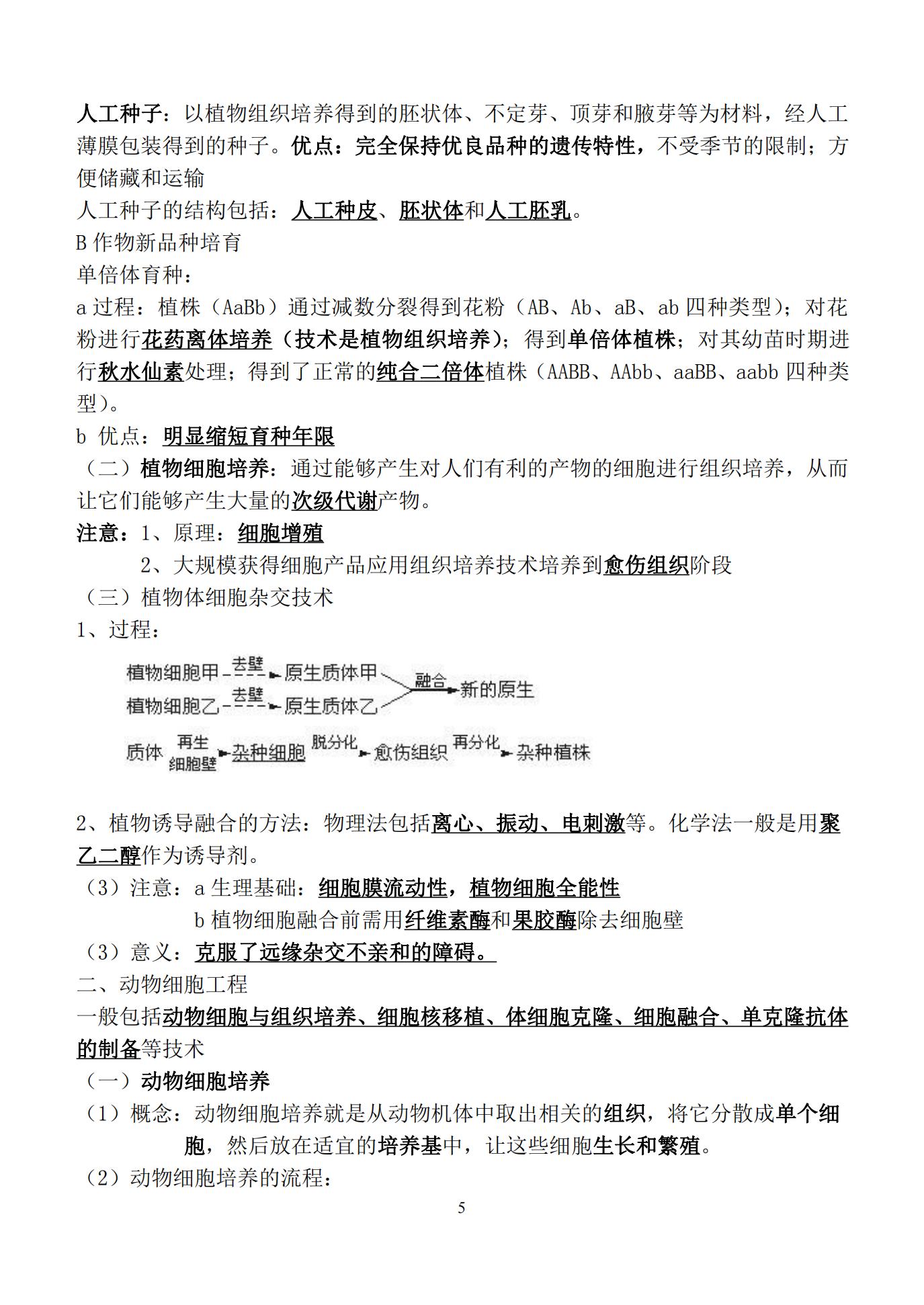 高中生物选修3专题五知识点总结,高中生物选修三知识点总结人教版