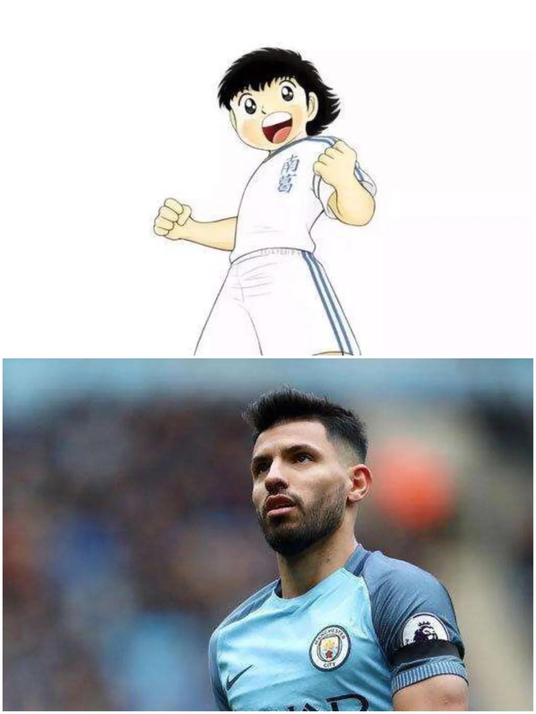 足球球星神似动画人物,足球动漫人物对比