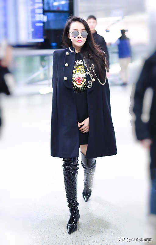 冉莹颖穿高腰鞋,冉莹颖过膝长靴