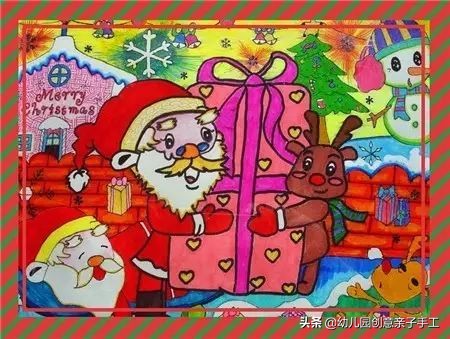 圣诞节儿童画画,圣诞节画画作品大全12岁