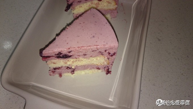 牛奶慕斯蛋糕最简单的制作方法,蓝莓果酱牛奶奶酪慕斯蛋糕8寸