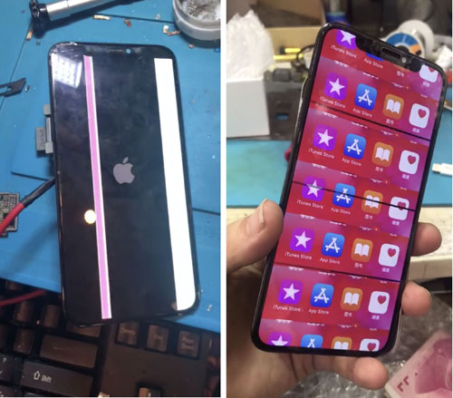 苹果xs金色碎屏漏液,苹果xs背面玻璃碎了多少钱