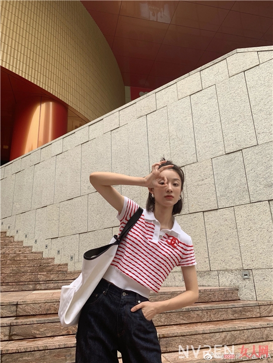 2022新款夏季潮流polo衫,洋气时髦polo衫女黄色