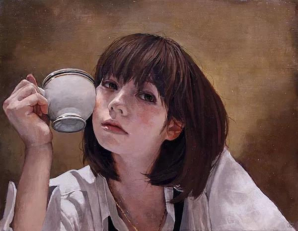 油画日系动漫,油画里的唯美少女