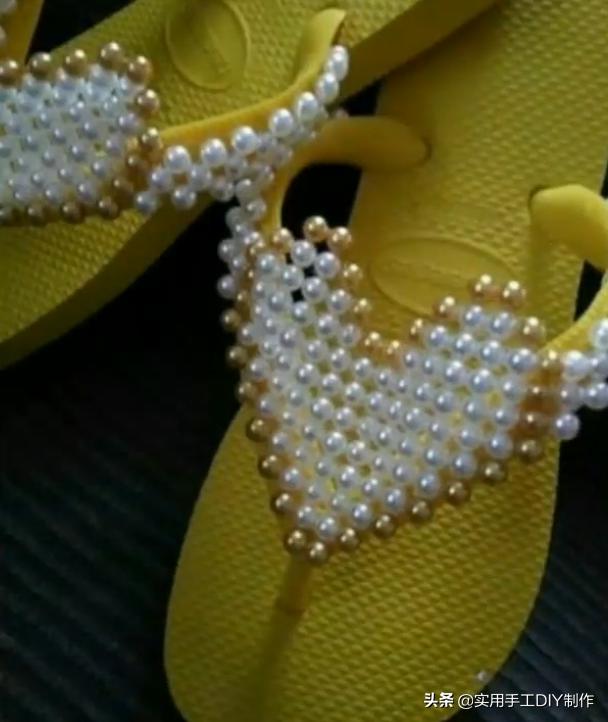 复古人字凉鞋串珠,手工串珠编织拖鞋