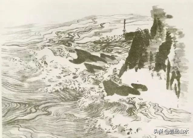 国画山水的水的画法,国画水的画法视频教程