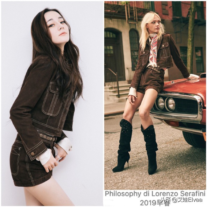 迪丽热巴黑色紧身裙穿搭回归现实,迪丽热巴花哨穿搭