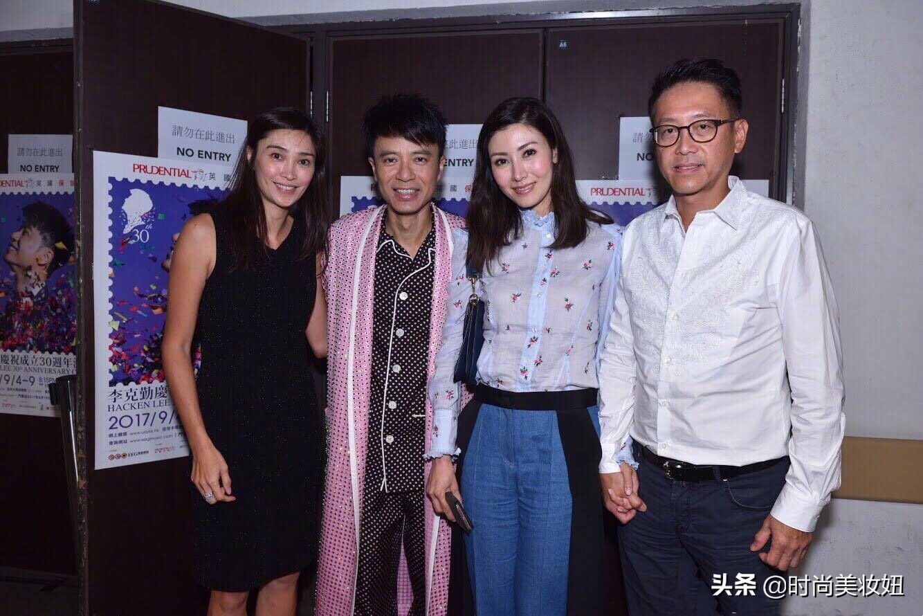 李嘉欣紧身裤配红西装,李嘉欣长裙现身孕味浓