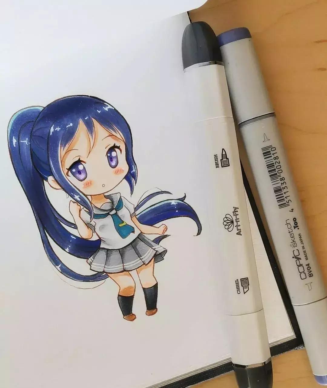 可爱动漫人物手绘马克笔,马克笔好看的动漫人物