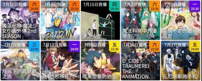 2021年7月新番动漫,2021年7月新番一览表