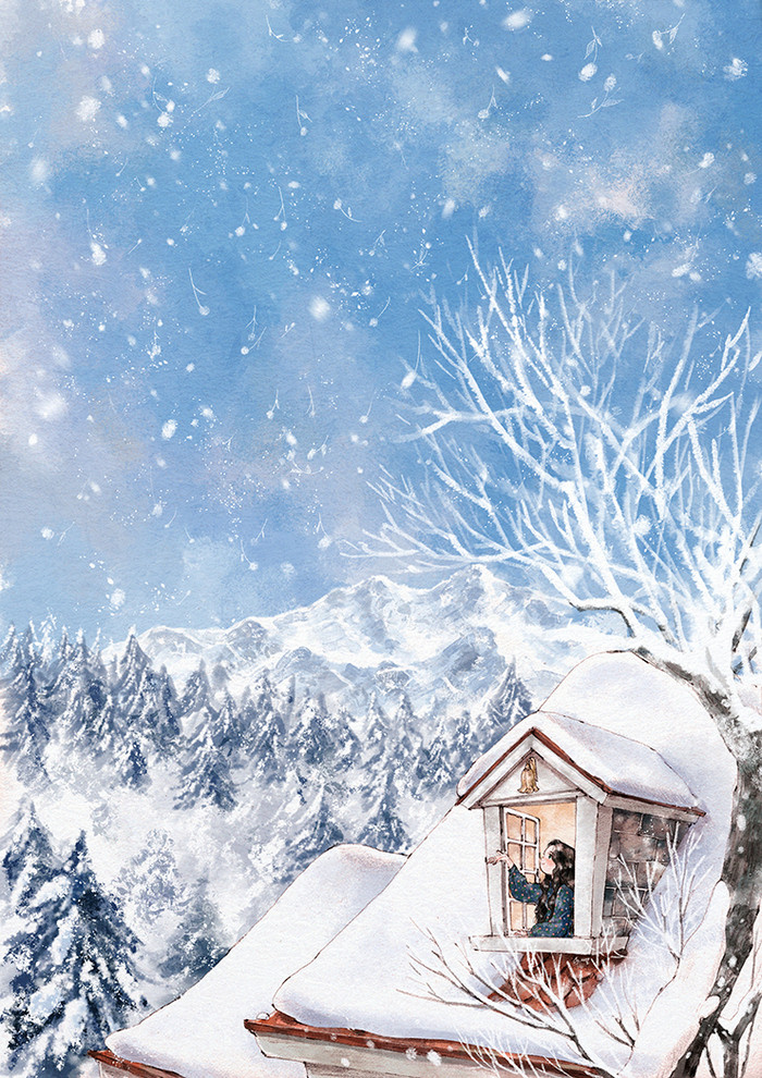 韩国插画师森林女孩日记图文,水彩插画森林女孩日记