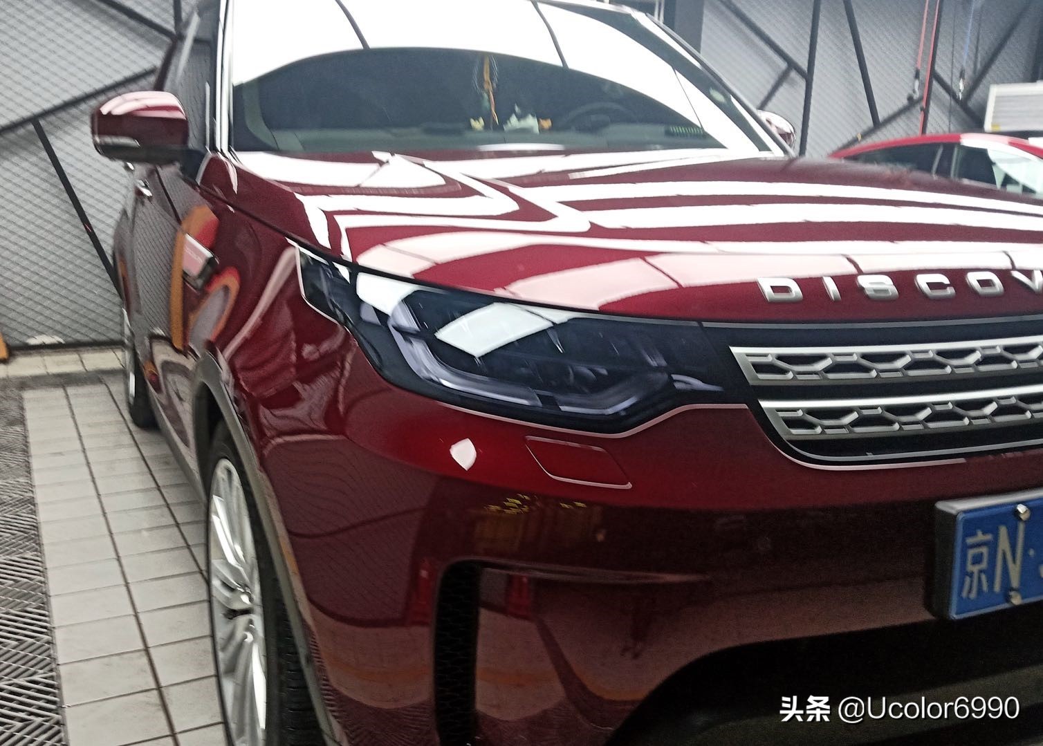 路虎发现运动悬浮车顶膜,路虎发现运动版改色膜