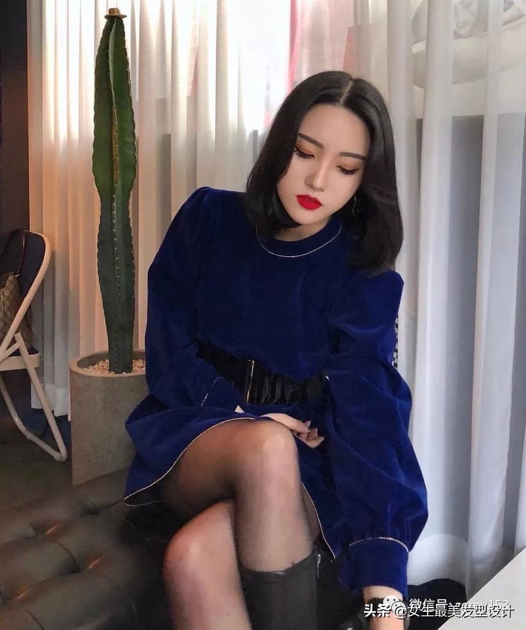 齐肩短发100种造型,冷茶色齐肩短发发型