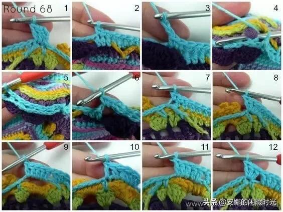 曼陀罗毯子编织教程,苏菲花园曼陀罗毯子钩法高清图解