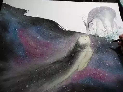 大鱼海棠唯美漫画插画设计,马克笔插画大鱼海棠