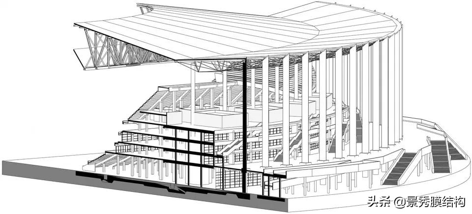 膜结构球场案例,膜结构球场效果图