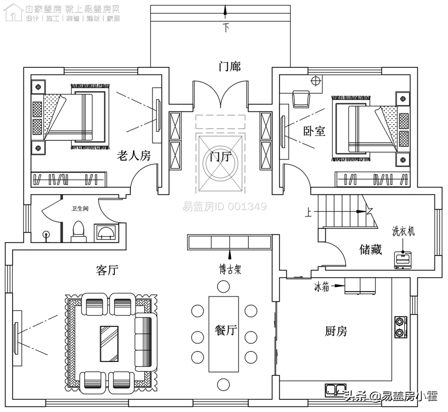 农村自建房2层欧式别墅设计,面宽10米欧式风格二层小别墅