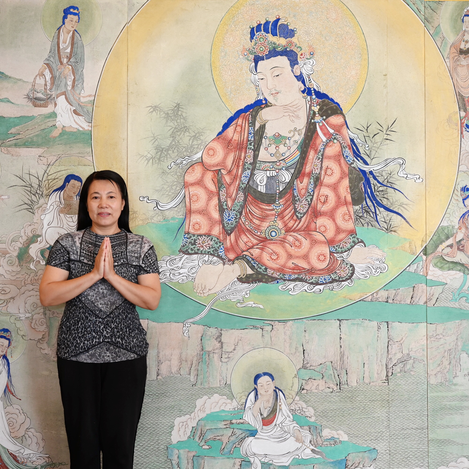 观音菩萨三十二像工笔画,观世音菩萨画像工笔画