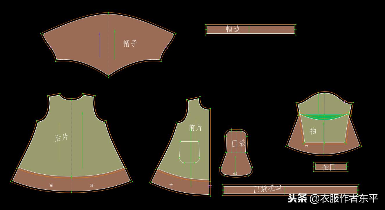 女士短款羽绒服裁剪和制作教程,儿童圣诞节棉服裁剪图