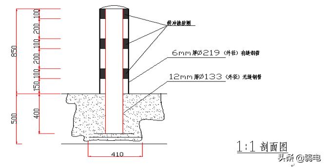 仓库货架防撞柱,如何看懂防撞柱图纸