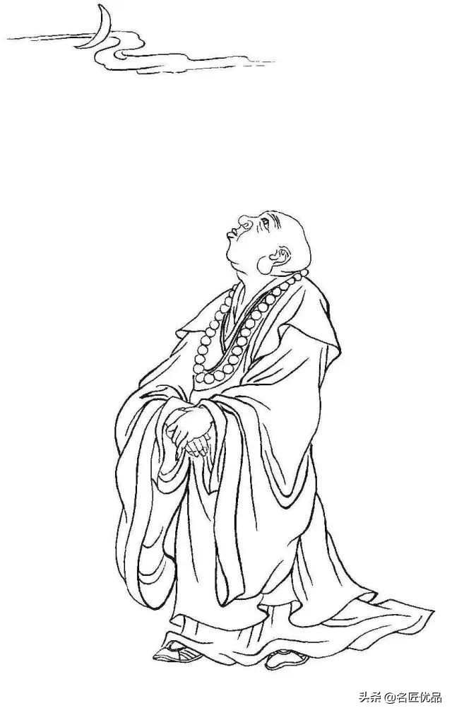 降龙罗汉白描图高清图片,十八罗汉白描图高清图片