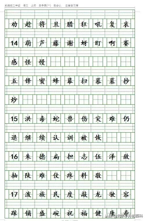部编版1-6年级语文上册必背内容,语文六上部编版字词听写