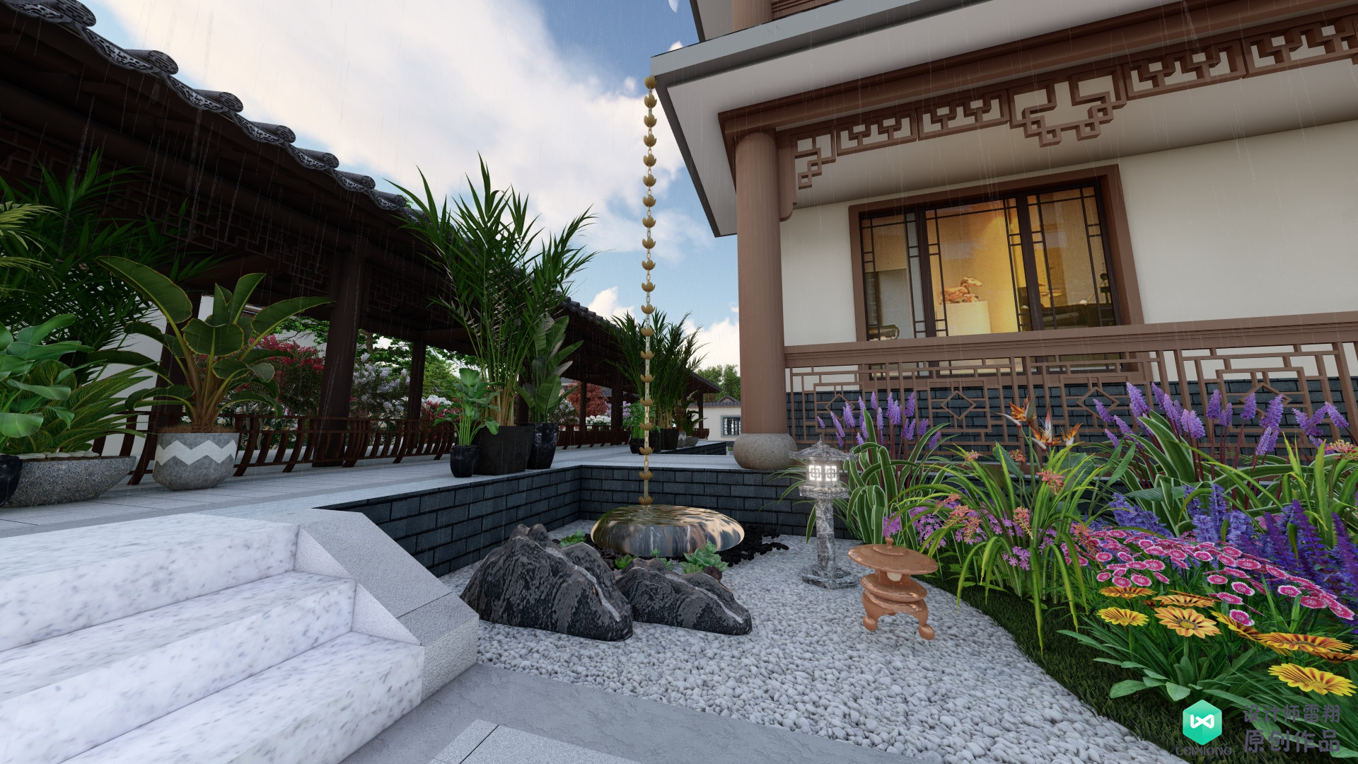 为什么要在屋顶放导雨链,为什么要在伞上绑瓦片